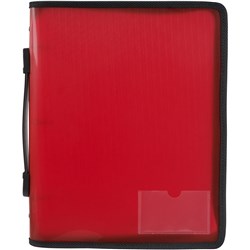 Marbig Zipper Binder With Handle A4 3 O-Ring 25mm Red 