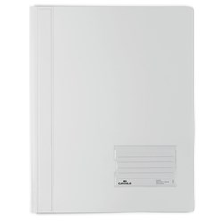 Durable Premium Flat File Extra Wide With Label Holder A4 White Translucent