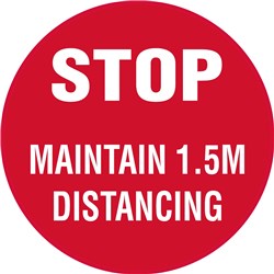 Brady Floor Marker Stop Maintain 1.5m Distancing 300mm Diameter Red/White