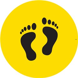 Brady Floor Marker Stand Here Footprints Pictogram 300mm Diameter Yellow/Black