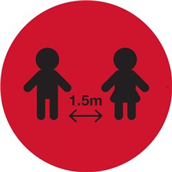 Brady Floor Marker Kids Distancing 1.5M Pictogram 300mm Diameter Red/Black