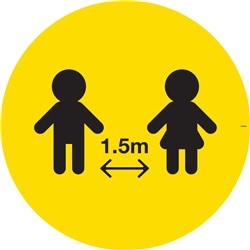 Brady Floor Marker Kids Distancing 1.5M Pictogram 300mm Diameter Yellow/Black