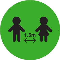 Brady Floor Marker Kids Distancing 1.5M Pictogram 300mm Diameter Green/Black