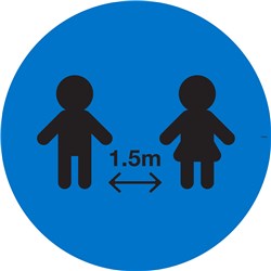 Brady Floor Marker Kids Distancing 1.5M Pictogram 300mm Diameter Blue/Black