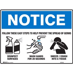 Brady Safety Sign Follow These Easy Steps To Help H300xW450mm Polypropylene