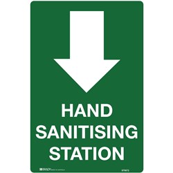 Brady Safety Sign Pictogram Hand Sanitising Station H300xW225mm Polypropylene