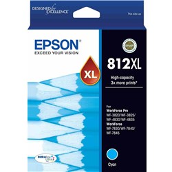 Epson 812XL DURABrite Ultra Ink Cartridge High Yield Cyan