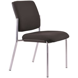 Buro Lindis 4 Leg Chair No Arms Black Fabric Seat And Back Silver Frame