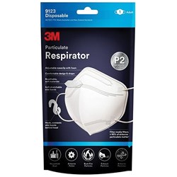 3M 9123EN1 Respirator Mask  White  P2 disposable