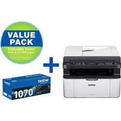 Brother MFC-1810 Mono Laser Multi-Function Printer Value Pack White