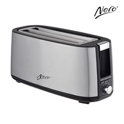 Nero 4 Slice Long Toaster Stainless Steel 