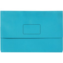Marbig Slimpick Manilla Document Wallet Foolscap 30mm Gusset Light Blue Pack Of 10