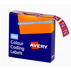 Avery Alphabet Coding Label N Side Tab 25x38mm Magenta Box Of 500