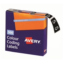 Avery Numeric Coding Label 5 Side Tab 25x38mm Dark Green Box Of 500