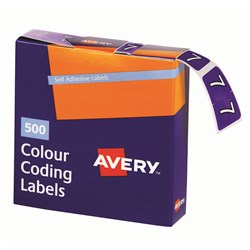 Avery Numeric Coding Label 7 Side Tab 25x38mm Purple Box Of 500
