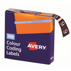 Avery Numeric Coding Label 9 Side Tab 25x38mm Brown Box Of 500