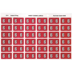 Avery Alphabet Coding Label B Side Tab 25x38mm Magenta Pack Of 180