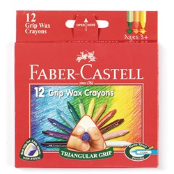 Faber-Castell Wax Triangular  Crayons Assorted Pack of 12 