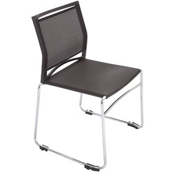 Rapidline PMV Stackable Meeting Chair Chrome Sled Base Black