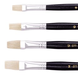 Jasart Hog Bristle Series 577 Flat Brushes Size 4 Pack Of 12