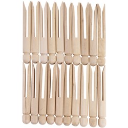 Jasart Wooden Dolly Pegs Plain Pack Of 24