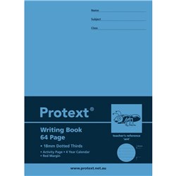 Protext Poly Writing Book 330x245mm 18mm Dotted Thirds Margin 64 Page-Ant