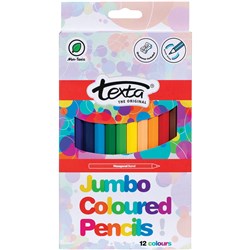 Texta Jumbo Triangular Coloured Pencils Assorted Pack Of 12
