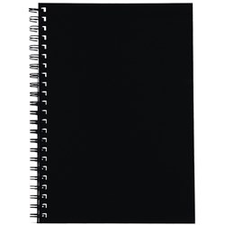 Spirax 512 Hard Cover Notebook A4 Ruled 200 Page Side Opening Black