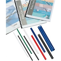 GBC Plastic Binding Comb 12mm 21 Loop 90 Sheets Capacity Blue Pack Of 100