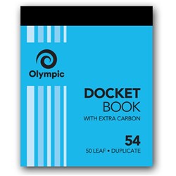 Olympic 54 Carbon Book Duplicate 100x125mm Docket 50 Leaf