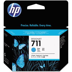 HP CZ134A - 711 Ink Cartridge Pack of 3 Cyan