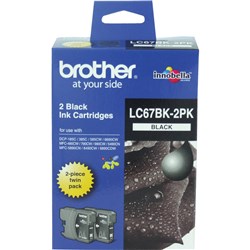 Brother LC-67BK Ink Cartridge Twin Pack Black