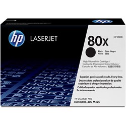 HP 80X LaserJet Toner Cartridge High Yield Black CF280X