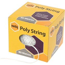 Marbig Poly String 80 Metres White 