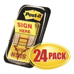Post-It 680-9-24CP Flags Cabinet Pack 25x43mm Sign Here Pack of 24