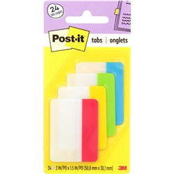 Post-It 686-ALYR Durable Tabs 50x38mm Filing Bright Assorted Pack Of 24