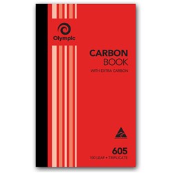 Olympic 605 Carbon Book Triplicate 200mmx125mm Record 100 Leaf