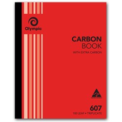 Olympic 607 Carbon Book Triplicate 250mmx200mm Record 100 Leaf