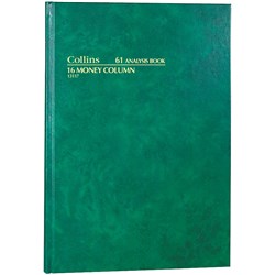 Collins Analysis 61 Series A4 16 Money Column Green 