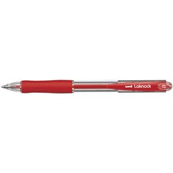 Uni SN100 Laknock Ballpoint Pen Retractable Fine 0.7mm Red