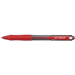 Uni SN100 Laknock Ballpoint Pen Retractable Medium 1mm Red