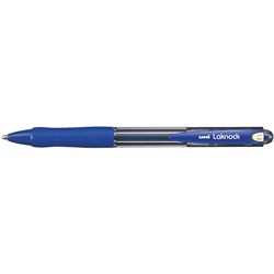 Uni SN100 Laknock Ballpoint Pen Retractable Broad 1.4mm Blue