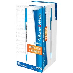 Papermate Kilometrico Ballpoint Pen Medium 1mm Blue Box of 50