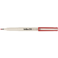 Artline 210 Fineliner Pen Medium 0.6mm Red 