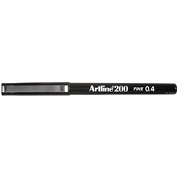 Artline 200 Fineliner Pen Fine 0.4mm Black 