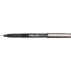 Artline 220 Fineliner Pen Super Fine 0.2mm Black 