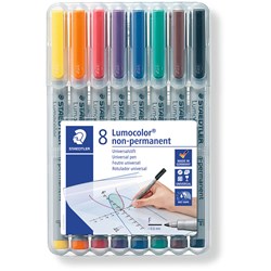 Staedtler 316 Lumocolor Pens Non-Permanent Fine 0.6mm Wallet of 8