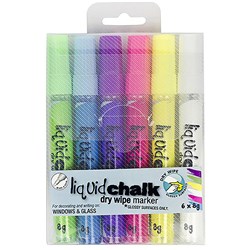 Texta Liquid Chalk Markers Dry Wipe Bullet 4.5mm Assorted Wallet Of 6