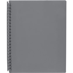 Marbig Display Book A4 Refillable 20 Pocket Grey 