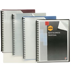 Marbig Display Book A4 Clear Front Refillable 20 Pocket Grey